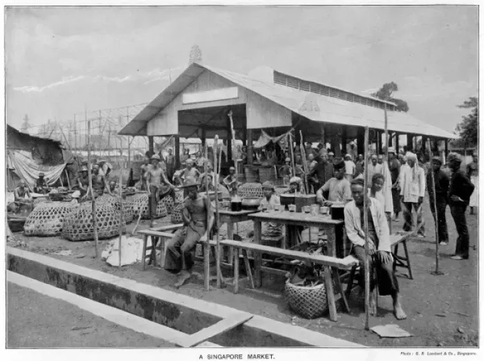 Framed Print : Singapore Market 1897 Framed Print : Singapore Market 1897