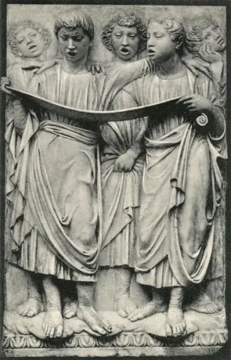 Framed Print : Singers - bas relief by Luca della Robbia Framed Print : Singers - bas relief by Luca della Robbia