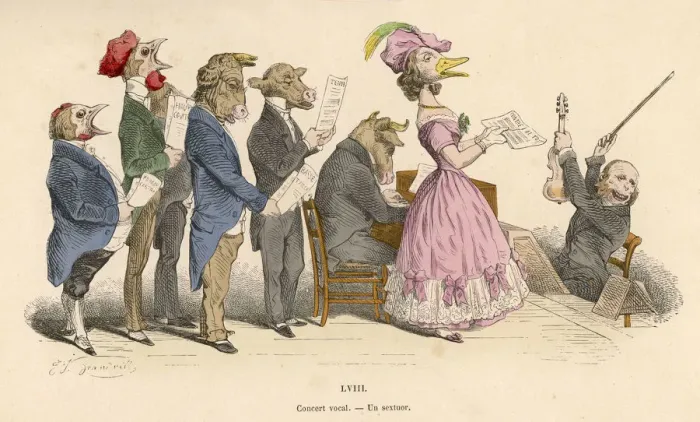Framed Print : Singers (Grandville) Framed Print : Singers (Grandville)