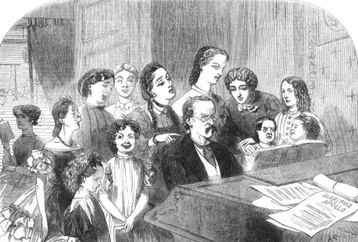 Framed Print : A singing lesson at Minerva House, 1863 Framed Print : A singing lesson at Minerva House, 1863