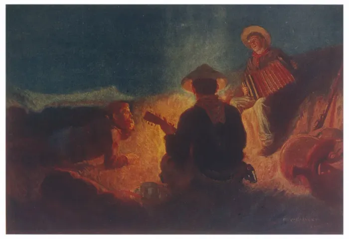 Framed Print : SINGING ROUND CAMP FIRE Framed Print : SINGING ROUND CAMP FIRE