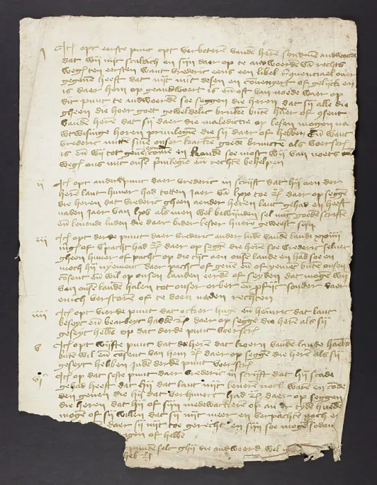 Framed Print : List?. Single folio, paper, with numbered paragraphs on the recto Framed Print : List?. Single folio, paper, with numbered paragraphs on the recto