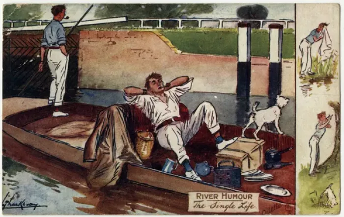 Framed Print : The Single Life - Living on his punt Framed Print : The Single Life - Living on his punt
