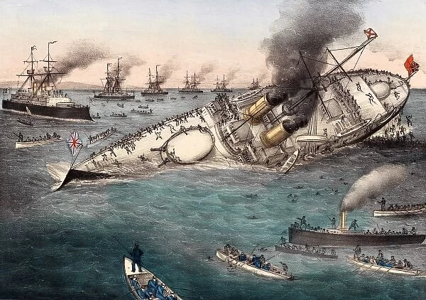 Sinking of the British Battle Ship Victoria Off Tripoli, Syr