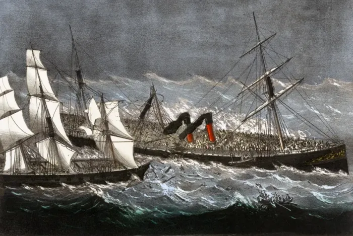 Framed Print : The Sinking of the Steamship Ville du Havre Framed Print : The Sinking of the Steamship Ville du Havre