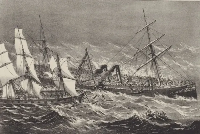 Framed Print : The sinking of the steamship Ville du Havre Framed Print : The sinking of the steamship Ville du Havre