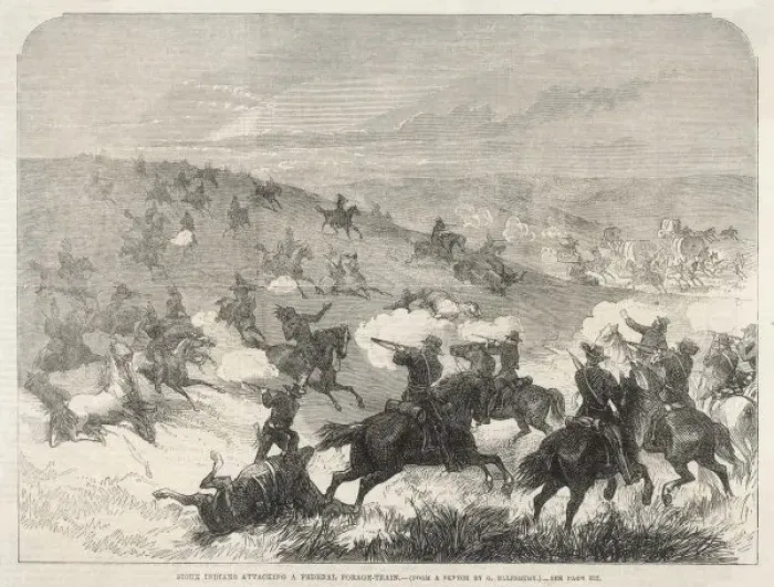 Framed Print : Sioux Attack Feds Framed Print : Sioux Attack Feds