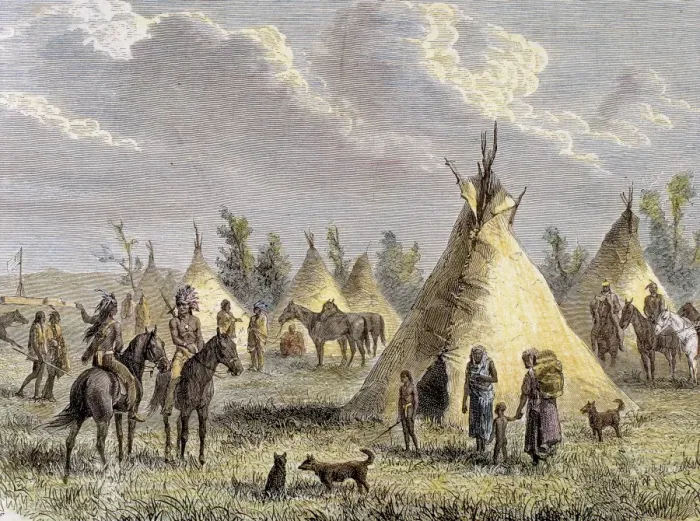 Framed Print : Sioux Camp near Fort Laramie Framed Print : Sioux Camp near Fort Laramie