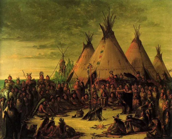 Framed Print : Sioux Council Date: 1847 Framed Print : Sioux Council Date: 1847