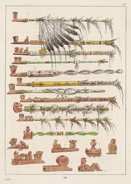 Sioux Pipes. A variety of Sioux pipes