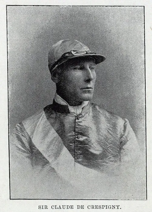 Framed Print : Sir Claude de Crespigny jockey, sporting studio portrait Framed Print : Sir Claude de Crespigny jockey, sporting studio portrait