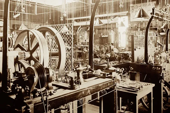 Framed Print : Sir David Solomons workshop, early 1900s Framed Print : Sir David Solomons workshop, early 1900s