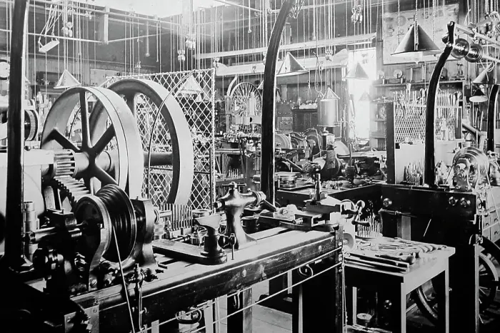 Framed Print : Sir David Solomons workshop, early 1900s Framed Print : Sir David Solomons workshop, early 1900s