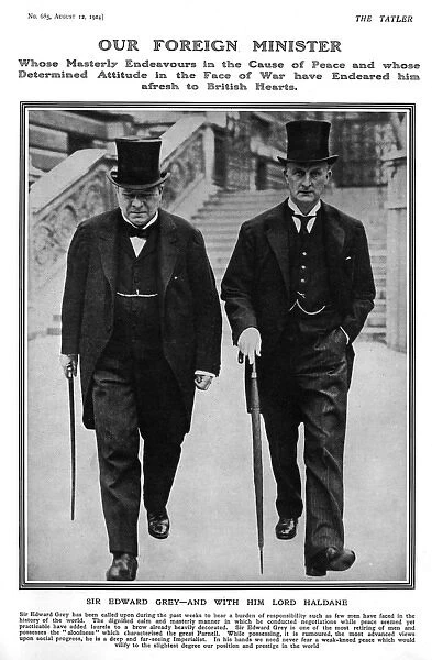 Sir Edward Grey & Lord Haldane, outbreak of First World War