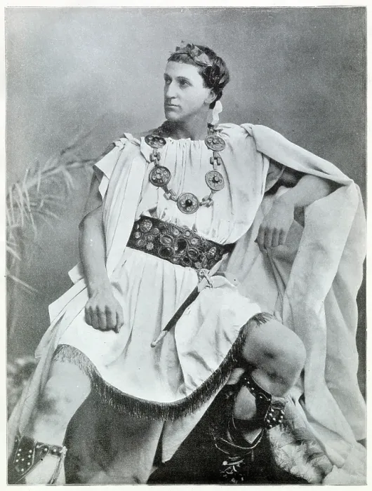 Framed Print : Sir Frank Robert Benson (1858 - 1939), English actor-manager, as Coriolanus at the Comedy Theatre. Date: 1901 Framed Print : Sir Frank Robert Benson (1858 - 1939), English actor-manager, as Coriolanus at the Comedy Theatre. Date: 1901