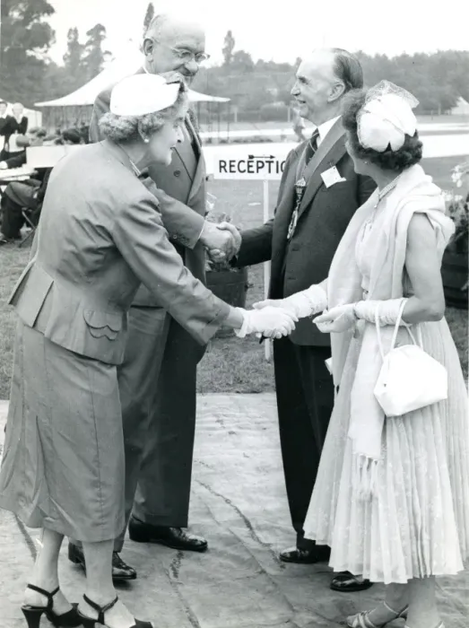 Framed Print : Sir Frederick and Lady Handley Page, left, being receive? Framed Print : Sir Frederick and Lady Handley Page, left, being receive?