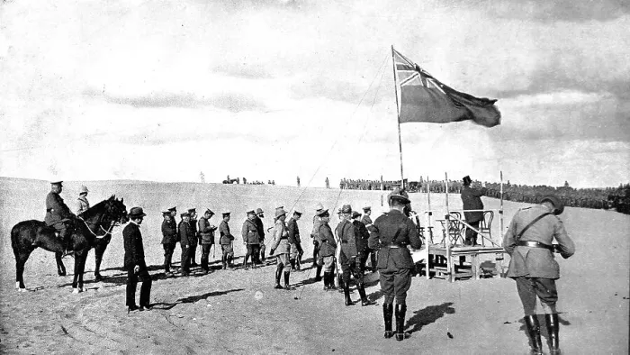 Framed Print : Sir George Reid addressing Australian troops in Egypt Framed Print : Sir George Reid addressing Australian troops in Egypt