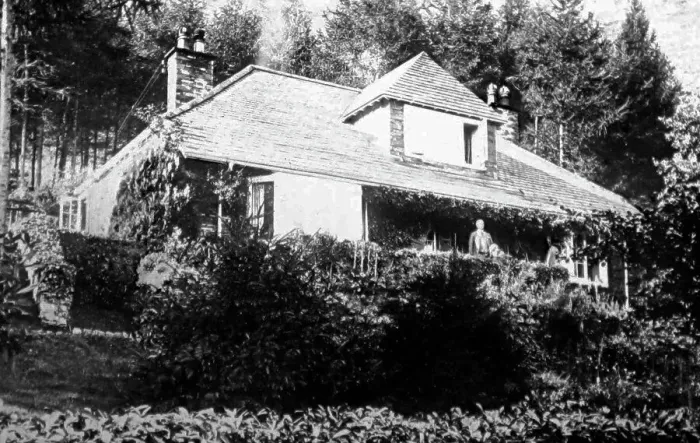 Framed Print : Sir Hugh Walpole at his home, Brackenburn, near Keswick Framed Print : Sir Hugh Walpole at his home, Brackenburn, near Keswick