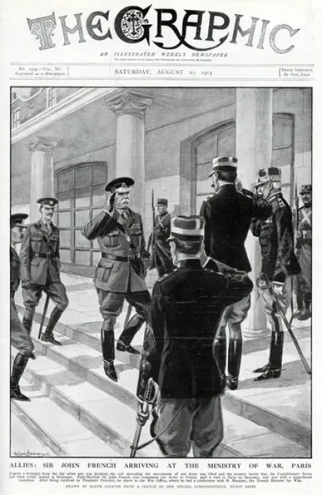 Framed Print : Sir John French arriving at the Ministry of War, Paris Framed Print : Sir John French arriving at the Ministry of War, Paris