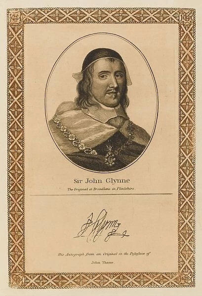 Sir John Glynne. SIR JOHN GLYNNE lawyer and statesman with his autograph