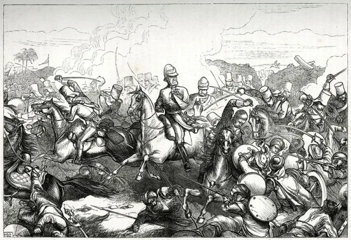 Framed Print : Sir Joseph Thackwell, British Army officer, at the Battle of Sobraon Framed Print : Sir Joseph Thackwell, British Army officer, at the Battle of Sobraon
