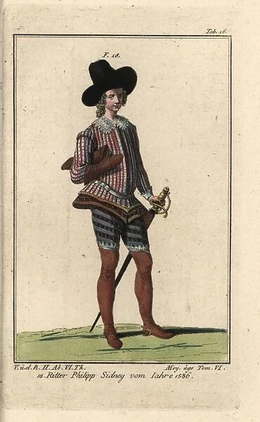 Sir Philip Sydney, poet, wearing tight short