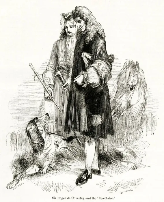 Framed Print : Sir Roger de Coverley, fictitious character in The Spectator Framed Print : Sir Roger de Coverley, fictitious character in The Spectator