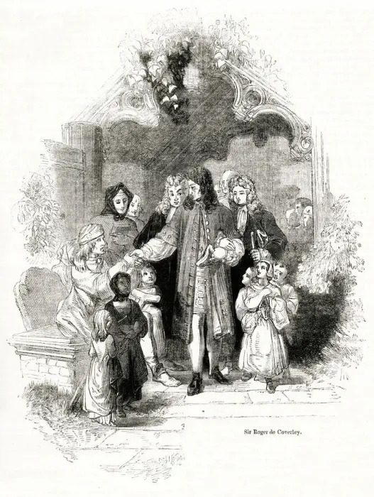 Framed Print : Sir Roger de Coverley, fictitious character in The Spectator Framed Print : Sir Roger de Coverley, fictitious character in The Spectator