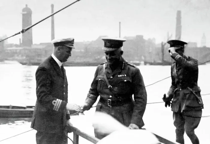 Framed Print : Sir Sam Hughes visiting a captured German U-Boat during WW1 Framed Print : Sir Sam Hughes visiting a captured German U-Boat during WW1