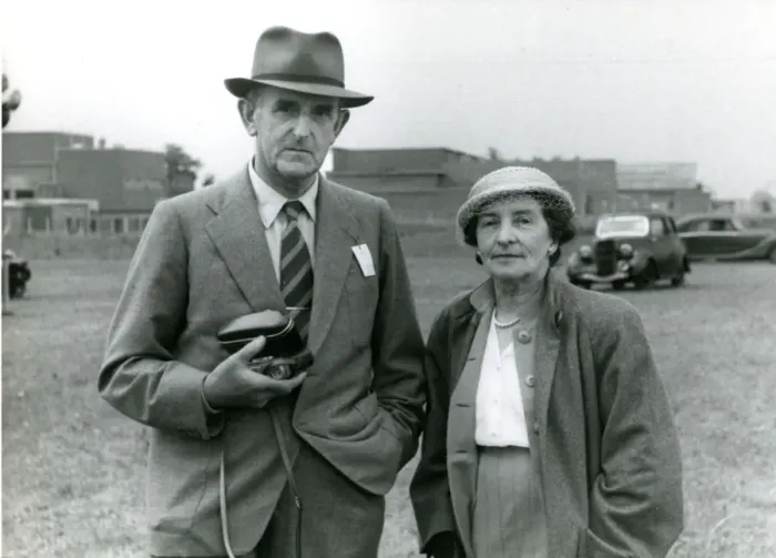 Framed Print : Sir Sydney and Lady Camm at the 1947 Royal Aeronautical ? Framed Print : Sir Sydney and Lady Camm at the 1947 Royal Aeronautical ?