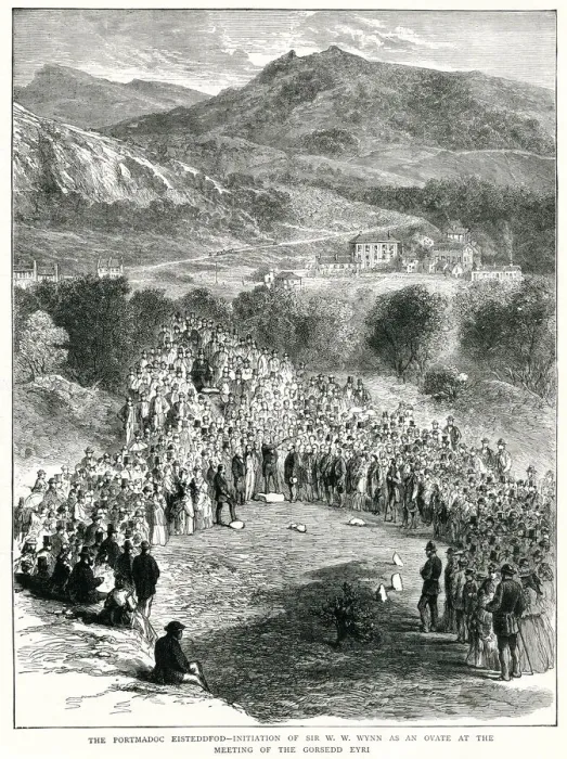 Framed Print : Sir W W Wynn initiated at the Eisteddfod, Porthmadog, Wales