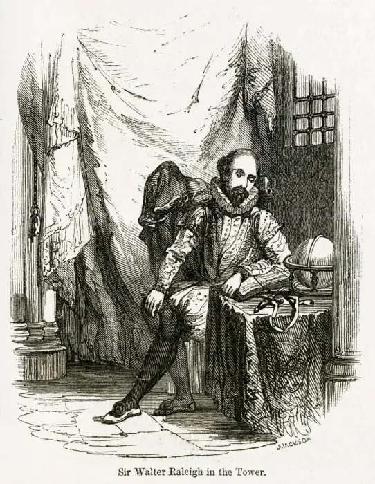 Framed Print : Sir Walter Raleigh in Tower of London Framed Print : Sir Walter Raleigh in Tower of London