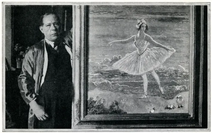 Framed Print : Sir William Orpen with painting of Anna Pavlova Framed Print : Sir William Orpen with painting of Anna Pavlova