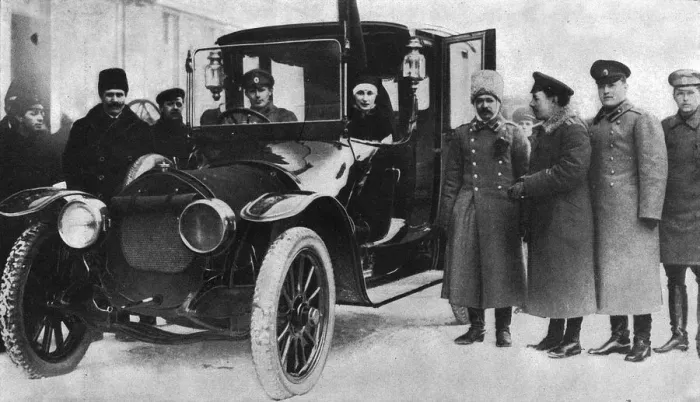 Framed Print : Sister of Mercy in a car, Petrograd, Russia Framed Print : Sister of Mercy in a car, Petrograd, Russia