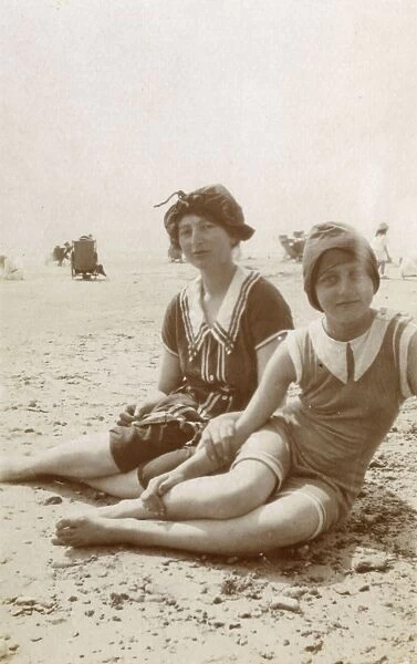 Two sisters on the beach, Southwold, Suffolk