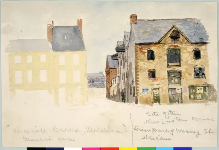 Framed Print : Site of the New Custom House, Lower Part of Waring Street Framed Print : Site of the New Custom House, Lower Part of Waring Street