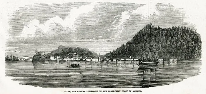 Framed Print : Sitka, the Russian possession on North-West coast of America Framed Print : Sitka, the Russian possession on North-West coast of America