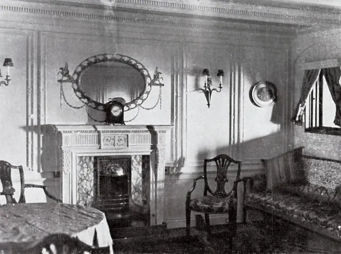 Framed Print : Sitting room from the Titanic.This type of sitting room attached to an Empire-style parlor suite bedroom which was the most expensive accommodation on the ship. Date: 1912 Framed Print : Sitting room from the Titanic.This type of sitting room attached to an Empire-style parlor suite bedroom which was the most expensive accommodation on the ship. Date: 1912