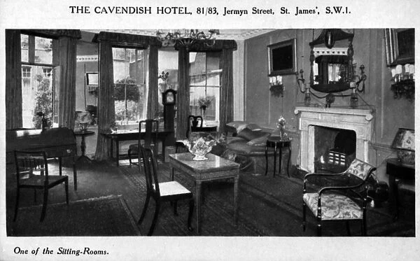 One of the sitting-rooms of the Cavendish Hotel