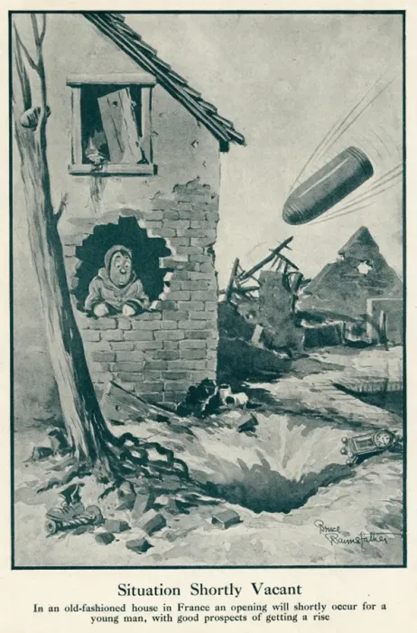 Framed Print : Situation Shortly Vacant by Bruce Bairnsfather Framed Print : Situation Shortly Vacant by Bruce Bairnsfather