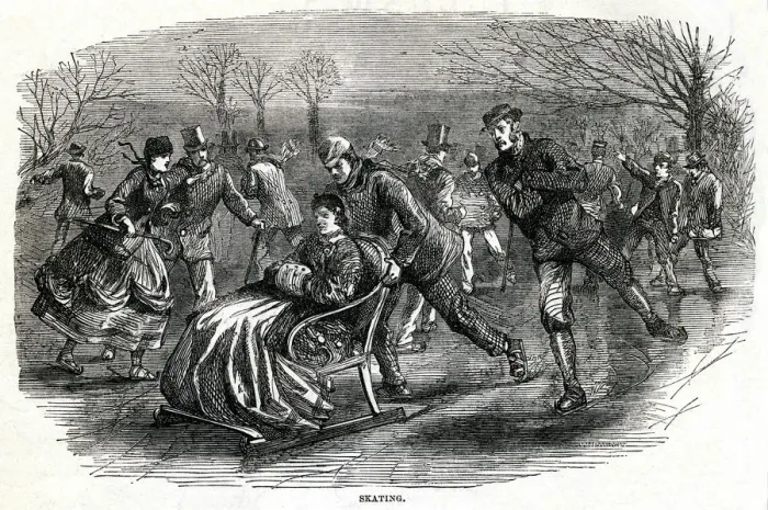 Framed Print : Skating 1865 Framed Print : Skating 1865