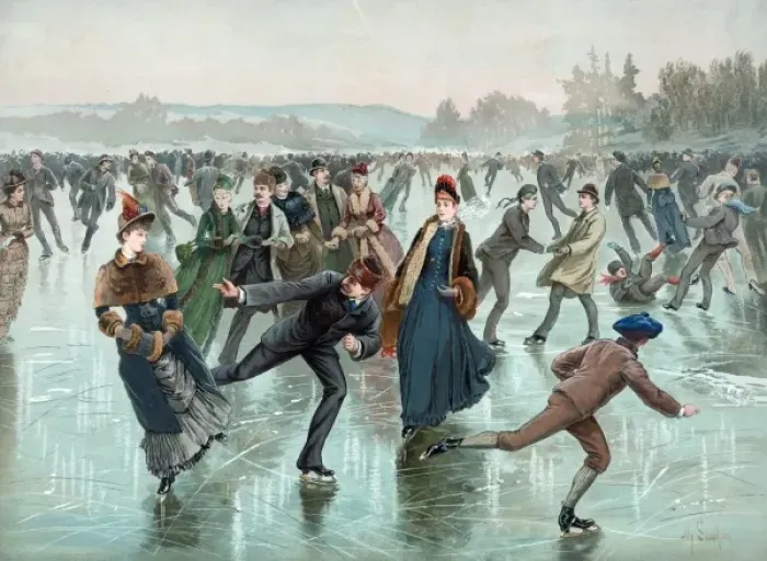 Framed Print : Skating. Date c1885 Framed Print : Skating. Date c1885