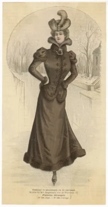 Framed Print : Skating Costume 1899 Framed Print : Skating Costume 1899