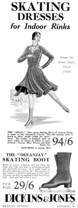Framed Print : Skating dress at Dickins and Jones advertisement Framed Print : Skating dress at Dickins and Jones advertisement