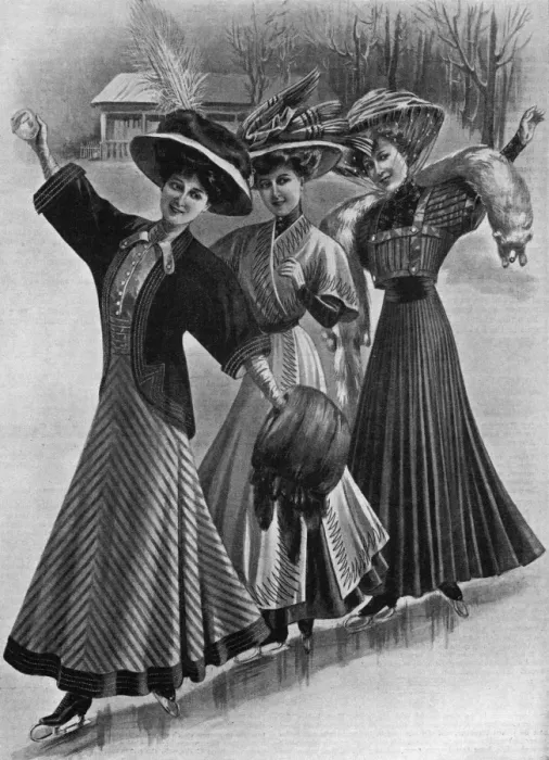 Framed Print : Skating fashions, 1908 Framed Print : Skating fashions, 1908