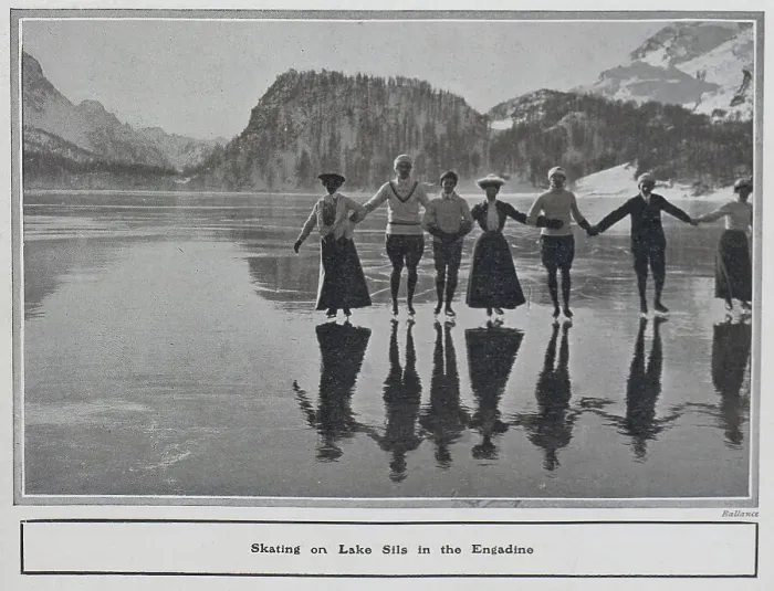 Framed Print : Skating on Lake Sils in the Engadine Framed Print : Skating on Lake Sils in the Engadine