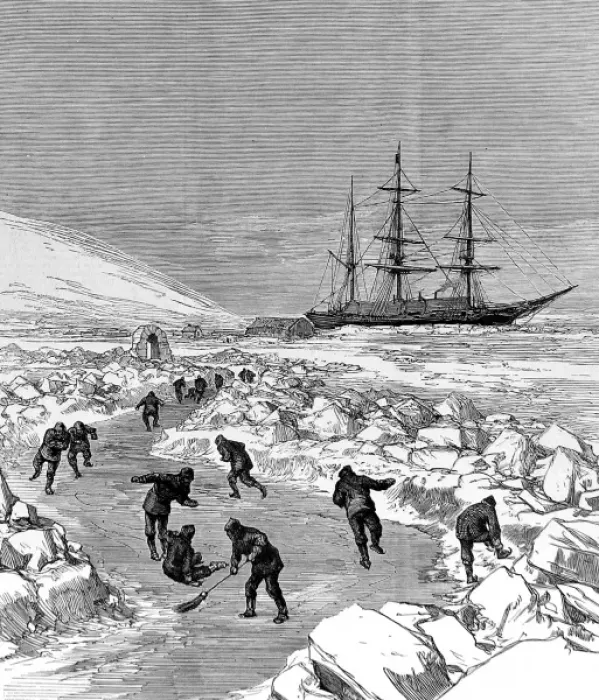 Framed Print : The Skating Rink at the Winter Quarters of HMS Discovery Framed Print : The Skating Rink at the Winter Quarters of HMS Discovery