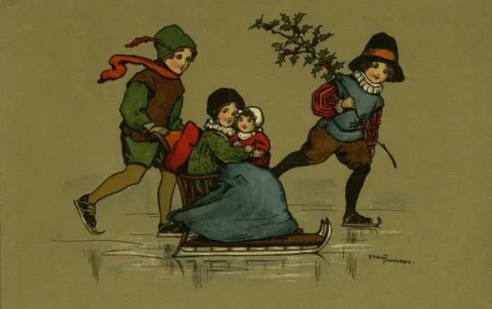 Framed Print : Skating and sledging Framed Print : Skating and sledging