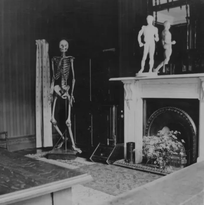 Framed Print : Skeleton in classroom Framed Print : Skeleton in classroom