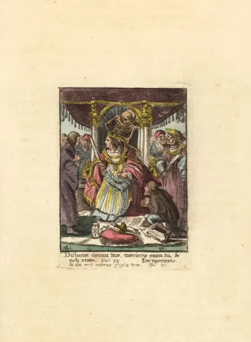 Framed Print : Skeleton of Death with an Emperor on his throne Framed Print : Skeleton of Death with an Emperor on his throne